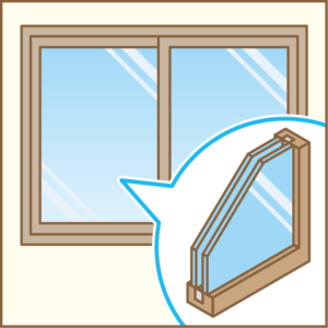窓の日差し対策に効果がある高性能ガラスのイラスト画像