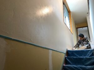 新築住宅の珪藻土塗り壁仕上げ工事の写真