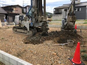 土岐市で只今建築中、モデルハウスの地盤改良＆基礎工事完了！