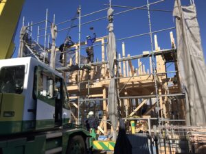 多治見市の木造注文住宅の上棟はワダハウジング