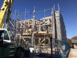 多治見市の木造注文住宅の上棟はワダハウジング